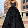 Prom Dresses HELLYMOON | Glitter A Line Princess Prom Dress With Beading Black