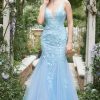 Special Occasion HELLYMOON | Mermaid Tulle Prom Dress With Criss Cross Back Blue