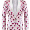 Men HELLYMOON | Sequins Shawl Lapel Men'S Blazer Pink