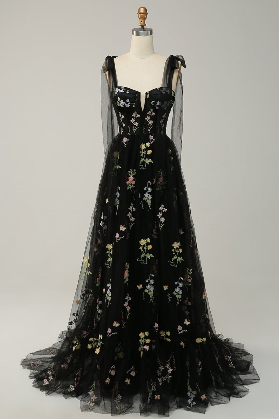 Special Occasion HELLYMOON | A-Line Tulle Prom Dress With Embroidery Black