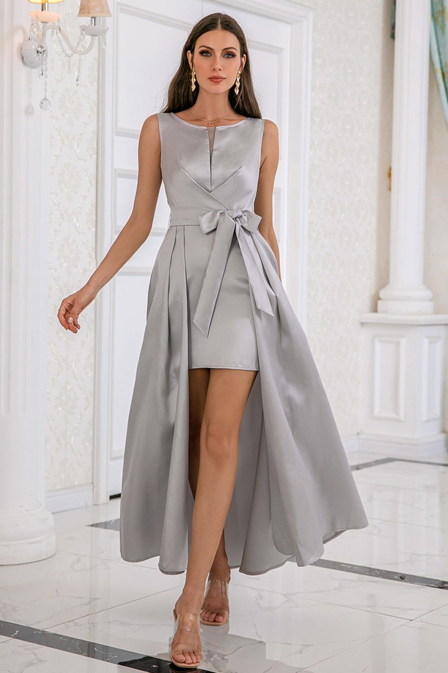 Prom Dresses HELLYMOON | High-Low Bodycon Party Dress Grey