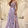 Prom Dresses HELLYMOON | A-Line Spaghetti Straps Long Prom Dress With Appliques Mauve