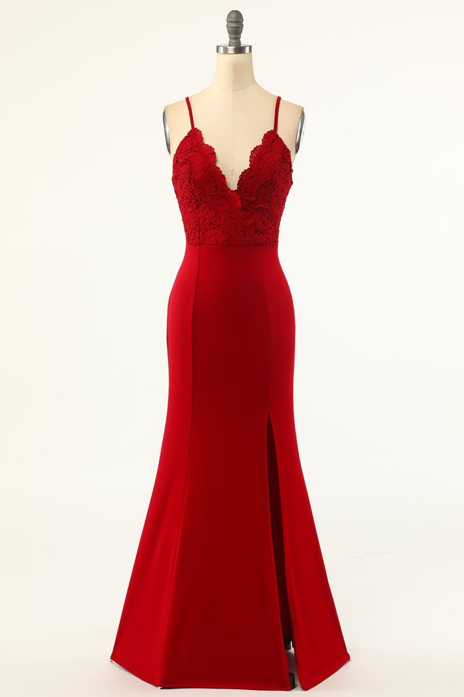 Prom Dresses HELLYMOON | Mermaid Prom Dress Dark Red