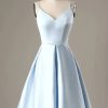 Special Occasion HELLYMOON | Simple A Line Short Prom Dress Light Blue