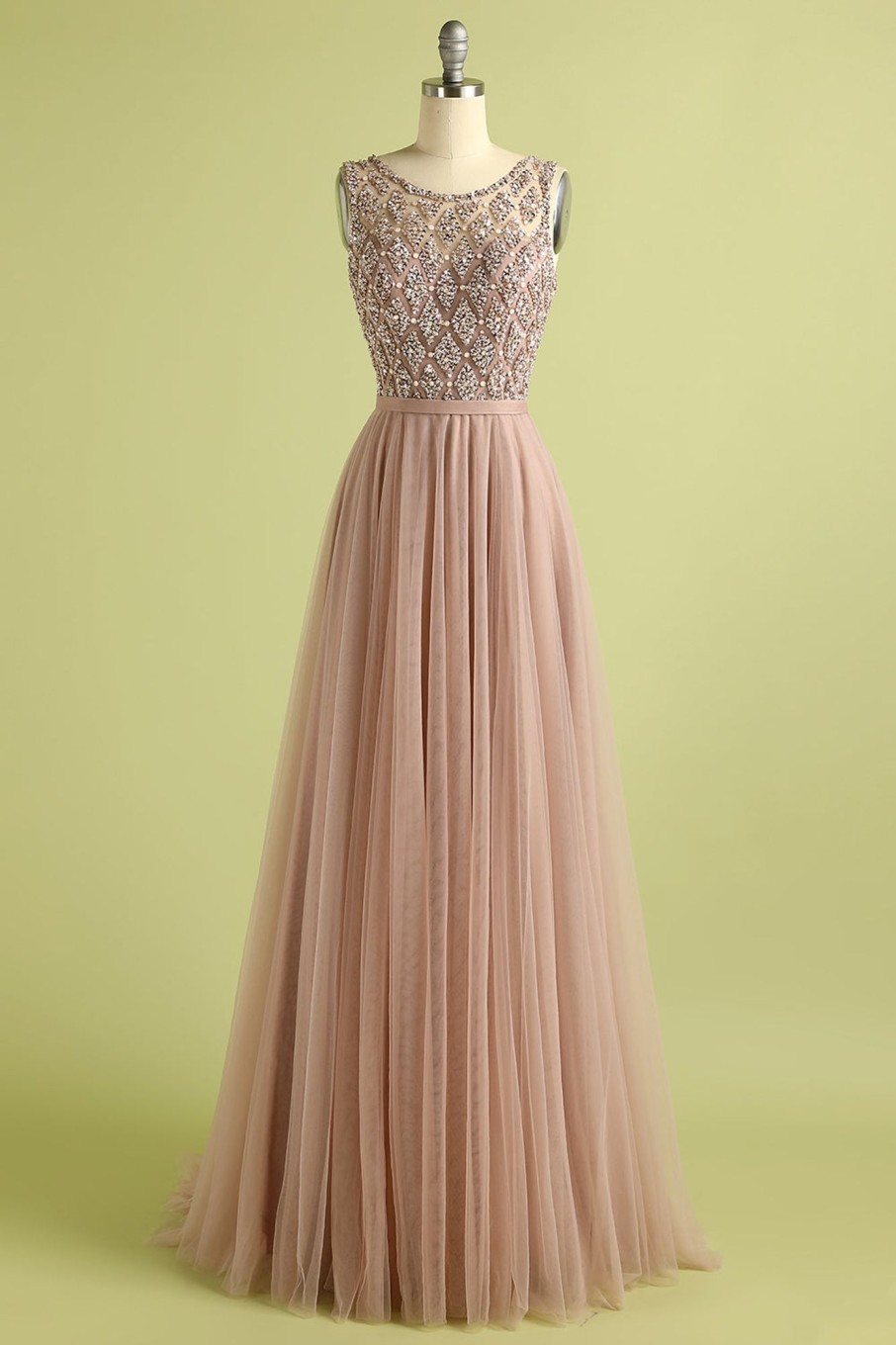 Special Occasion HELLYMOON | Tulle A Line Princess Prom Dress With Beading Pink