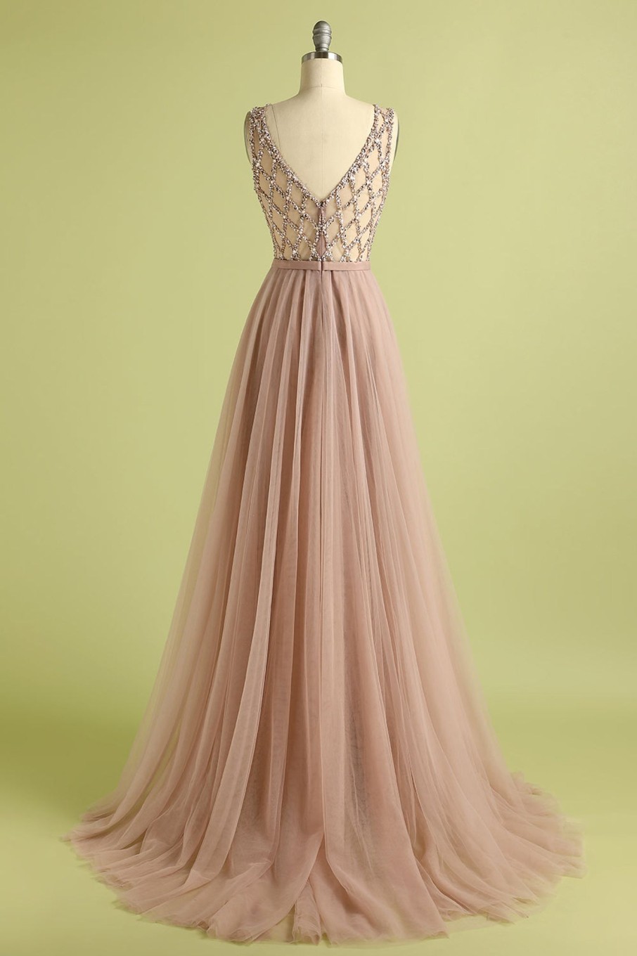 Special Occasion HELLYMOON | Tulle A Line Princess Prom Dress With Beading Pink