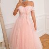 Special Occasion HELLYMOON | Off Shoulder Hearts Prom Dress Pink