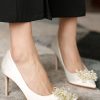 Accessories HELLYMOON | Beaded Stiletto Pointy Heels White