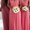 Partywear HELLYMOON | A Line Sleeveless Chiffon Bridesmaid Dress With Pleated