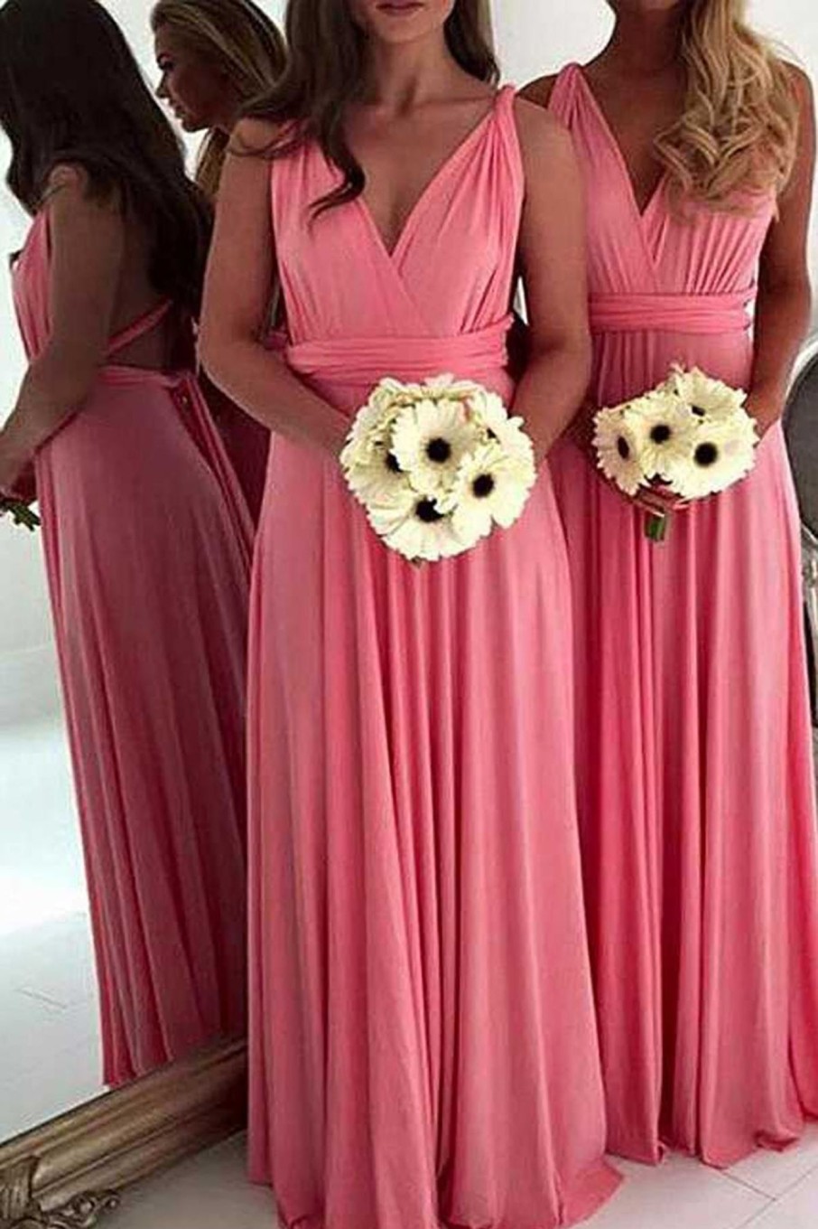 Partywear HELLYMOON | A Line Sleeveless Chiffon Bridesmaid Dress With Pleated