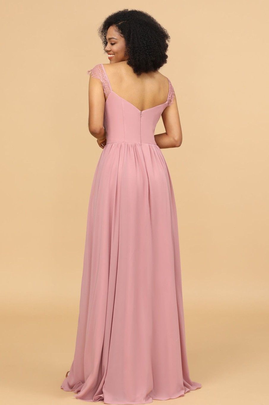 Partywear HELLYMOON | Long Chiffon Bridesmaid Dress With Lace