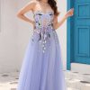 Prom Dresses HELLYMOON | A Line Strapless Princess Prom Dress With Appliques Lavender