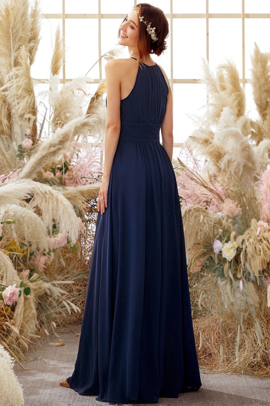 Partywear HELLYMOON | Halter Chiffon Bridesmaid Dress