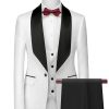 Men HELLYMOON | Shawl Lapel Three-Piece Men'S Suits White