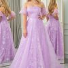 Prom Dresses HELLYMOON | A Line Strapless Long Corset Prom Dress Lilac