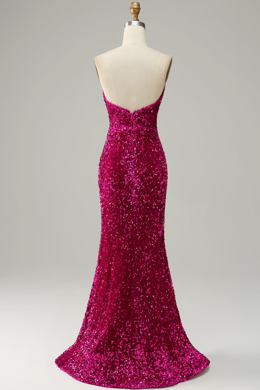 Special Occasion HELLYMOON | Strapless Sequin Prom Dress With Slit Hot Pink