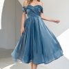 Prom Dresses HELLYMOON | Princess A Line Off The Shoulder Grey Prom Party Dress