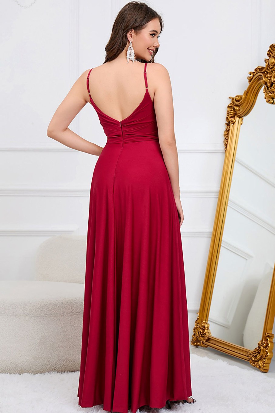 Partywear HELLYMOON | A Line Spaghetti Straps Long Bridesmaid Dress