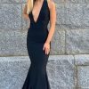 Prom Dresses HELLYMOON | Deep V-Neck Mermaid Prom Dress Black