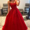 Prom Dresses HELLYMOON | Spaghetti Straps Long Prom Dress With Appliques