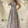 Prom Dresses HELLYMOON | A-Line Round Neck Prom Dress With Appliques Mauve