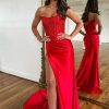 Special Occasion HELLYMOON | Mermaid Strapless Satin Corset Prom Dress With Slit