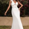 Wedding Dresses HELLYMOON | Spaghetti Straps Mermaid Prom Dress White