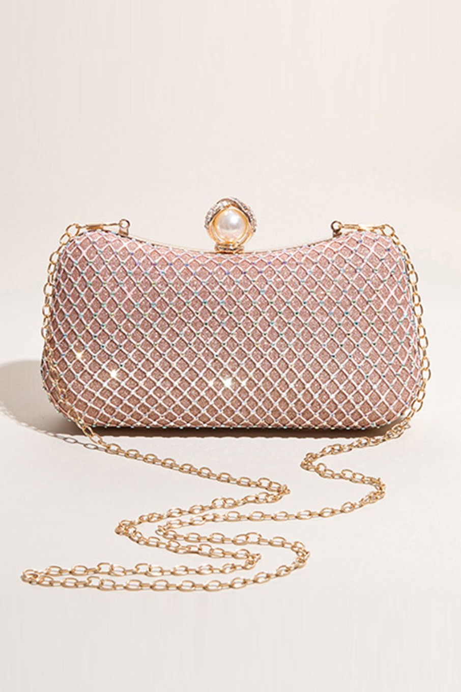 Accessories HELLYMOON | Glitter Beaded Party Clutch Blush