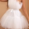 Special Occasion HELLYMOON | Tulle Strapless Graduation Dress White