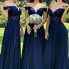 Partywear HELLYMOON | Off-The-Shoulder A-Line Chiffon Bridesmaid Dress With Appliques