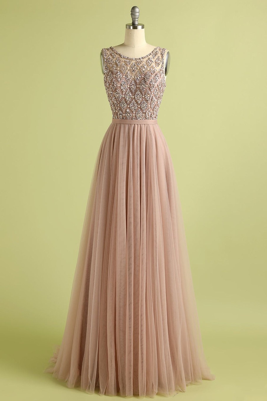 Prom Dresses HELLYMOON | Tulle A Line Princess Prom Dress With Beading Pink