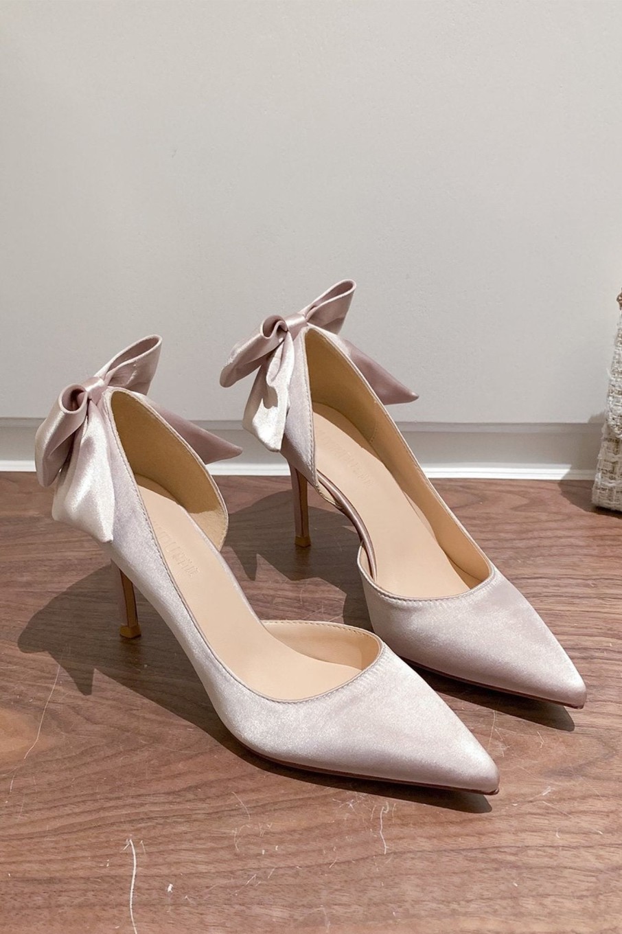 Accessories HELLYMOON | Satin Pumps Stiletto Heels With Bowknot