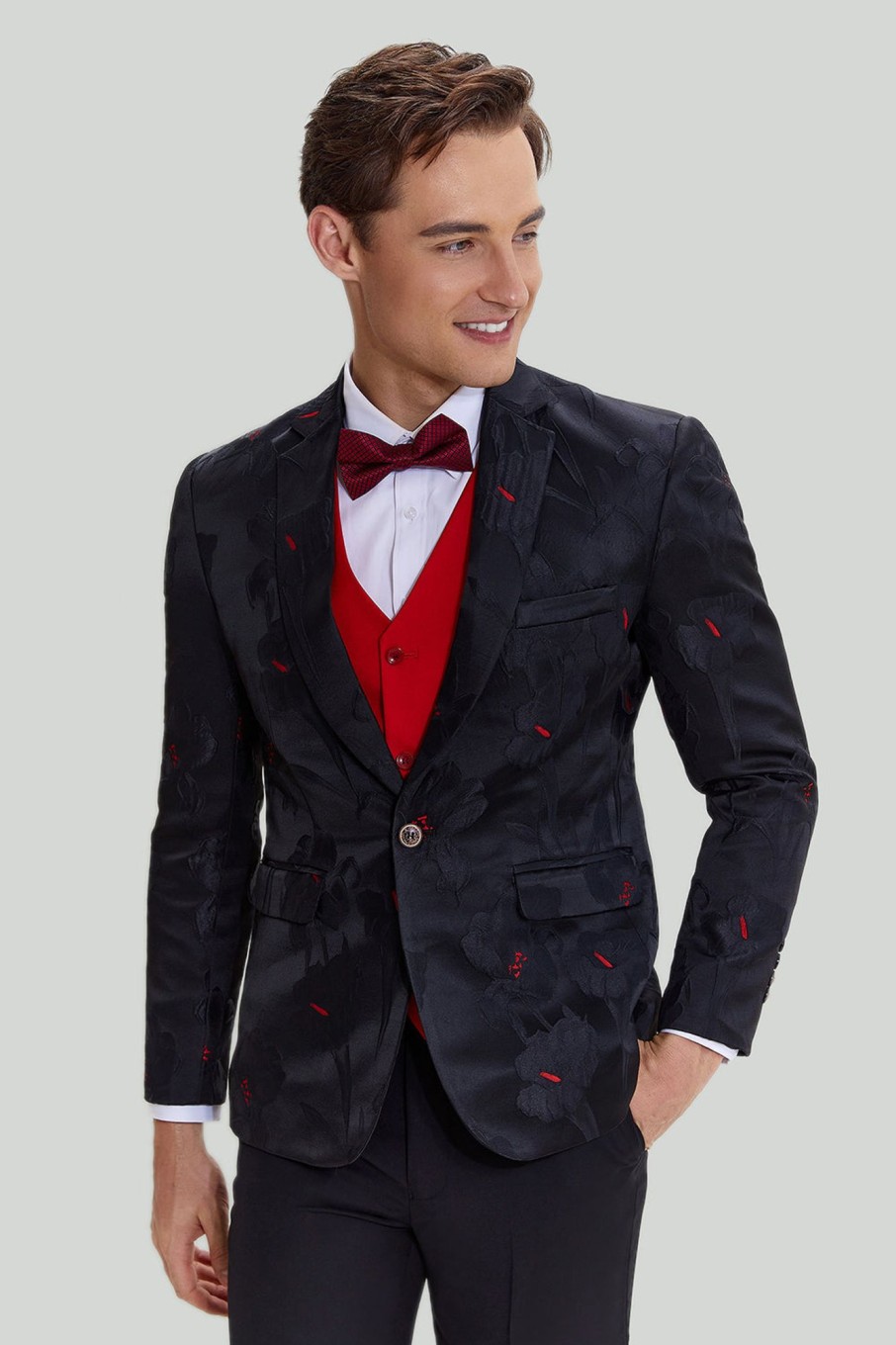 Men HELLYMOON | Notched Lapel Single Breasted Blazer Black