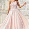 Special Occasion HELLYMOON | One Shoulder A Line Glitter Prom Dress With Appliques Blush