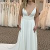 Wedding Dresses HELLYMOON | A-Line Spaghetti Straps Long Wedding Dress With Beading White