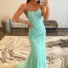 Special Occasion HELLYMOON | Spaghetti Straps Appliques Prom Dress Mint