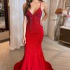 Special Occasion HELLYMOON | Beading Lace-Up Back Mermaid Party Dress Red