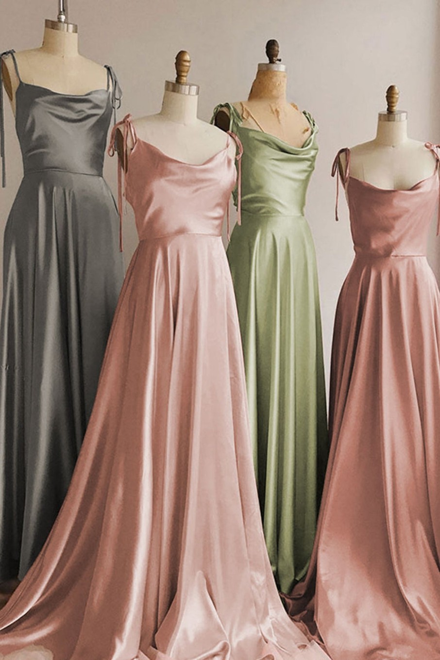 Partywear HELLYMOON | Spaghetti Straps Simple Bridesmaid Dress With Bowknot