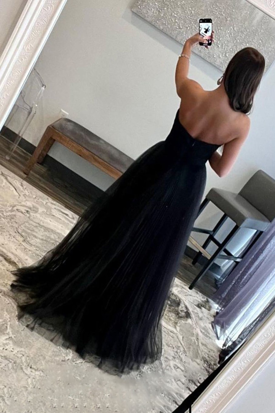 Special Occasion HELLYMOON | A-Line Sweetheart Tulle Princess Prom Dress Black