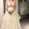 Wedding Dresses HELLYMOON | Asymmetrical Tulle Spaghetti Straps Long Wedding Dress White