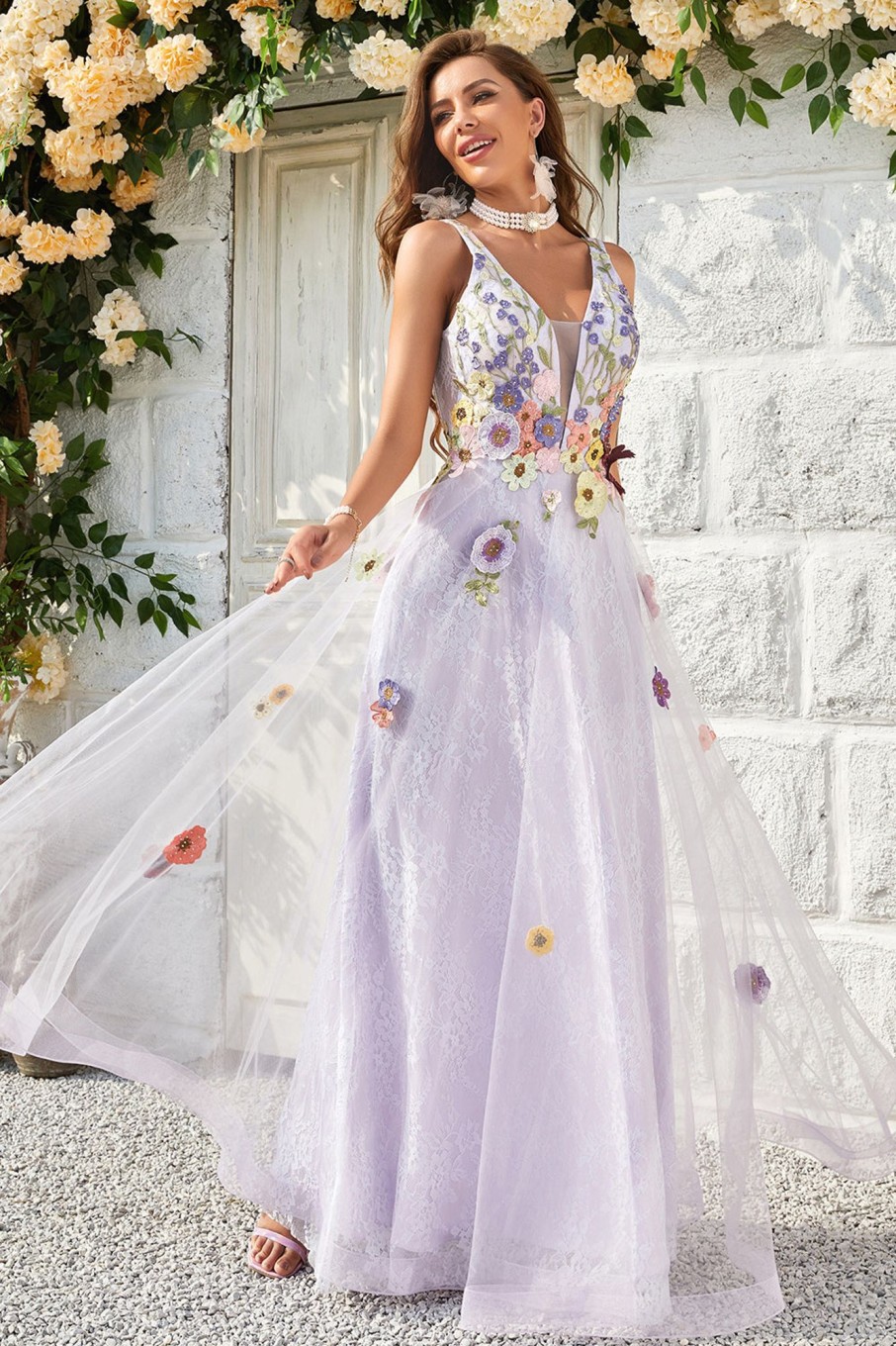 Special Occasion HELLYMOON | A Line Princess Prom Dress With Appliques Lavender