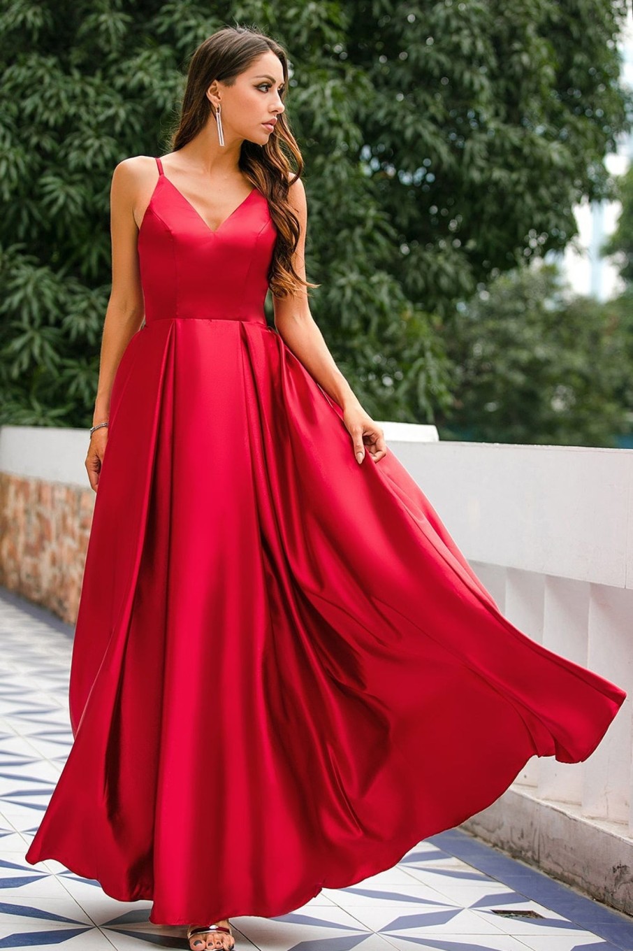 Special Occasion HELLYMOON | Satin Prom Dress Burgundy