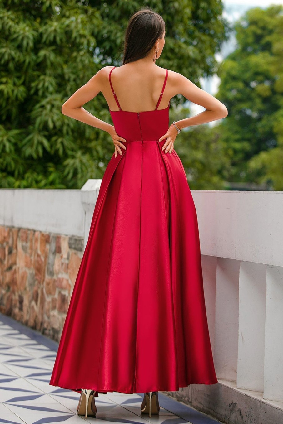 Special Occasion HELLYMOON | Satin Prom Dress Burgundy