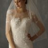 Accessories HELLYMOON | Handmade Beaded Mid-Length Bridal Veil White