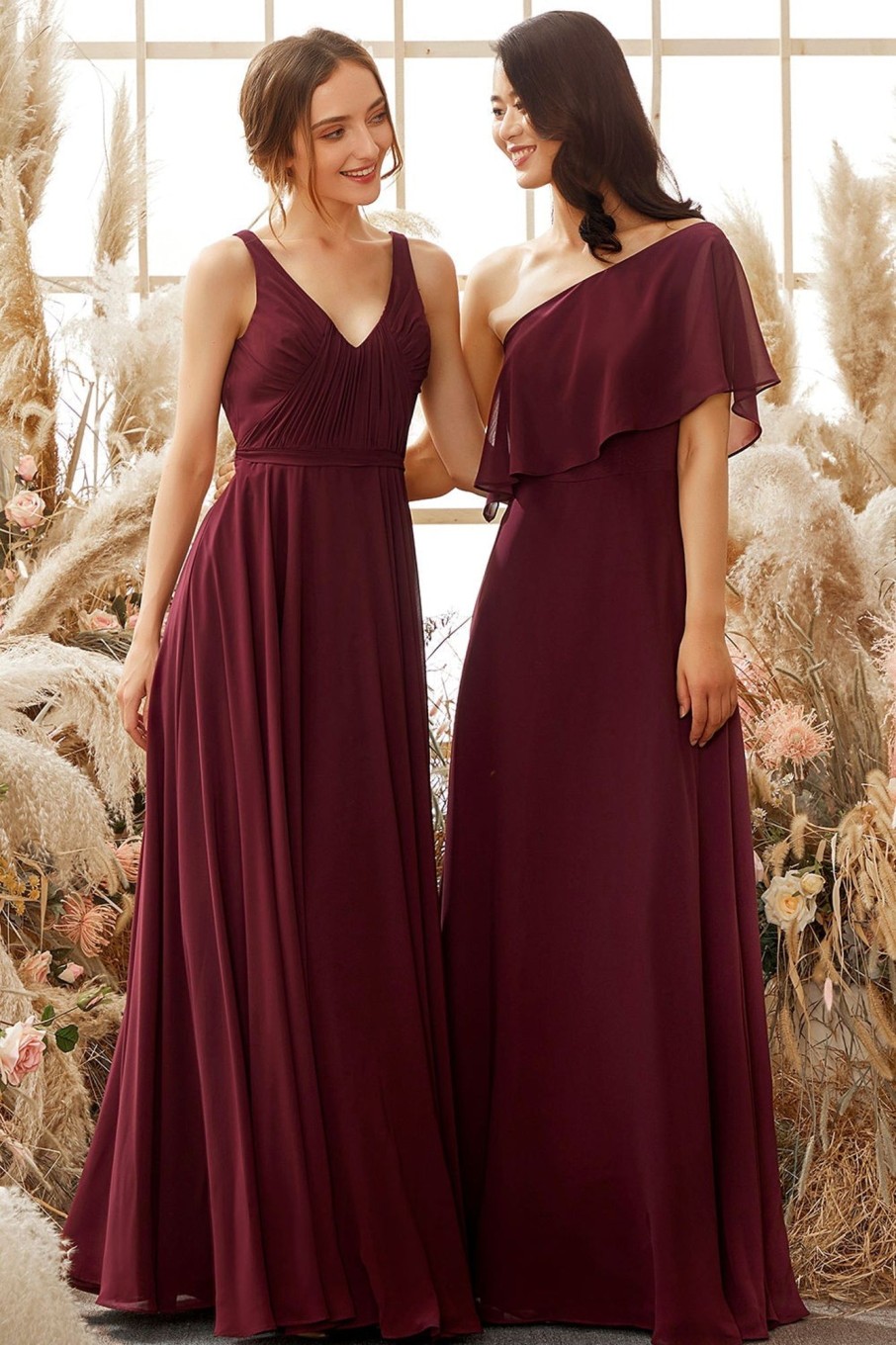 Partywear HELLYMOON | One Shoulder Chiffon Bridesmaid Dress