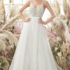 Wedding Dresses HELLYMOON | V Neck Blackless Wedding Dress Offwhite