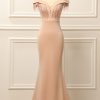 Prom Dresses HELLYMOON | Mermaid Prom Formal Dress With Appliques Blush