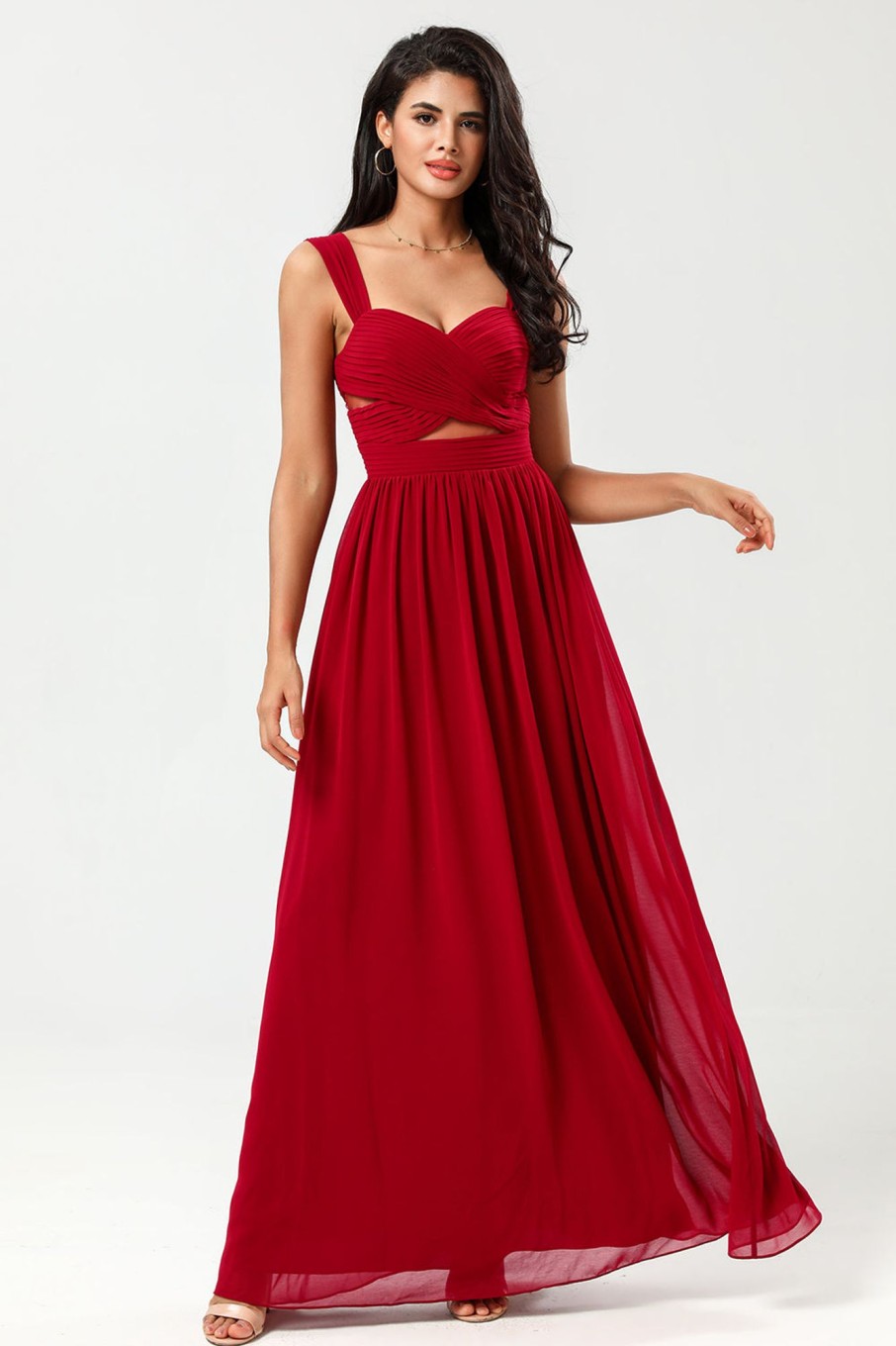 Partywear HELLYMOON | A Line Sweetheart Long Bridesmaid Dress With Keyhole