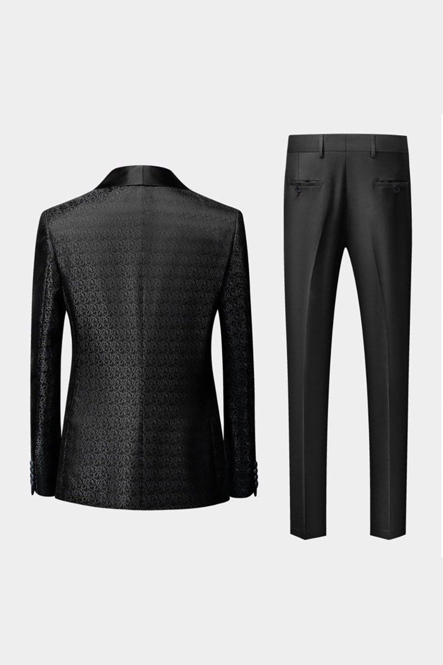 Men HELLYMOON | Shawl Lapel Jacquard 3 Pieces Men'S Suits