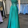 Prom Dresses HELLYMOON | Satin Spaghetti Straps Corset Prom Dress